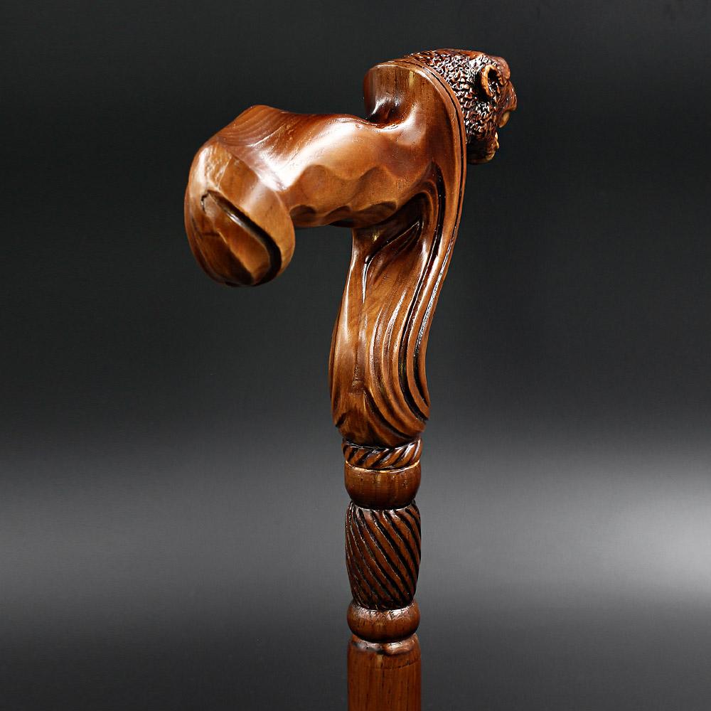 Jaguar: Artisan Intricate Handcarved Wood Cane (Right Hand) Hand Carved Artisan - Tophatter Daily Deals