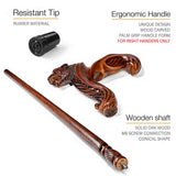 Jaguar: Artisan Intricate Handcarved Wood Cane (Right Hand) Hand Carved Artisan - Tophatter Daily Deals