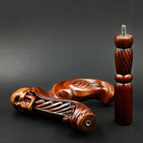 Skull Head: Artisan Intricate Handcarved Wood Cane (Right Hand) Hand Carved Artisan - Tophatter Daily Deals