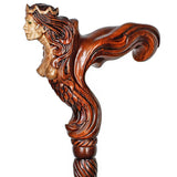 Syrin: Artisan Intricate Handcarved Wood Cane (Right Hand) Hand Carved Artisan - Tophatter Daily Deals
