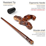 Syrin: Artisan Intricate Handcarved Wood Cane (Right Hand) Hand Carved Artisan - Tophatter Daily Deals