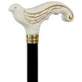 White Swallow Bird: Artisan Intricate Detail Handcarved Cane Hand Carved Artisan - Tophatter Daily Deals