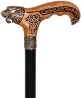 Bronze Direwolf Handcarved Celtic Art Derby Walking Cane Hand Carved Artisan - Tophatter Daily Deals