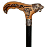 Bronze Direwolf Handcarved Celtic Art Derby Walking Cane Hand Carved Artisan - Tophatter Daily Deals