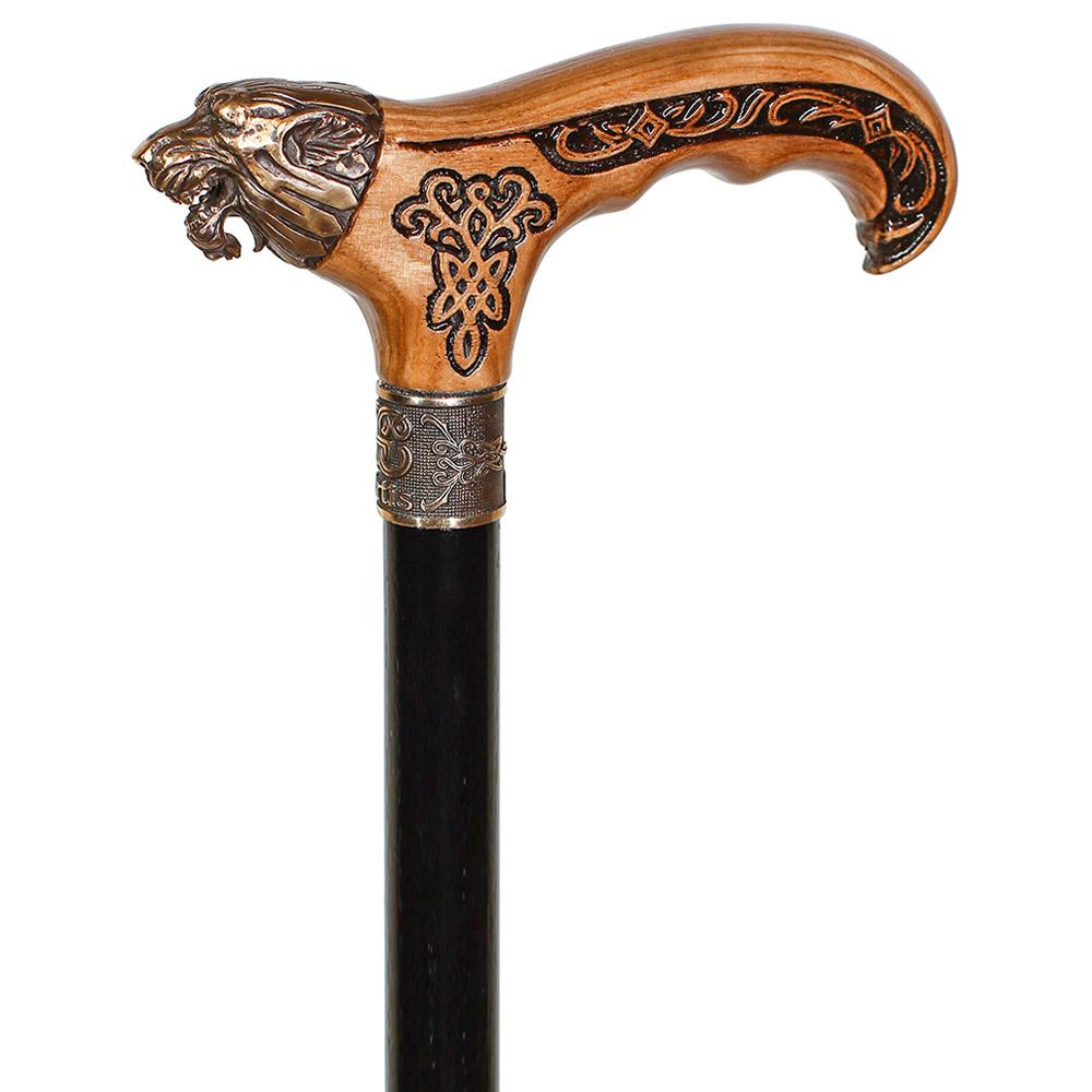 Bronze Direwolf Handcarved Celtic Art Derby Walking Cane Hand Carved Artisan - Tophatter Daily Deals