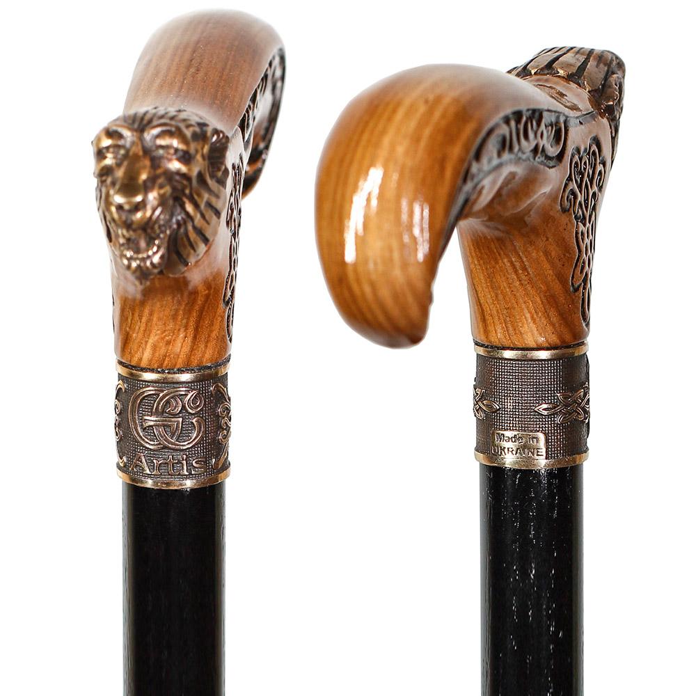 Bronze Direwolf Handcarved Celtic Art Derby Walking Cane Hand Carved Artisan - Tophatter Daily Deals