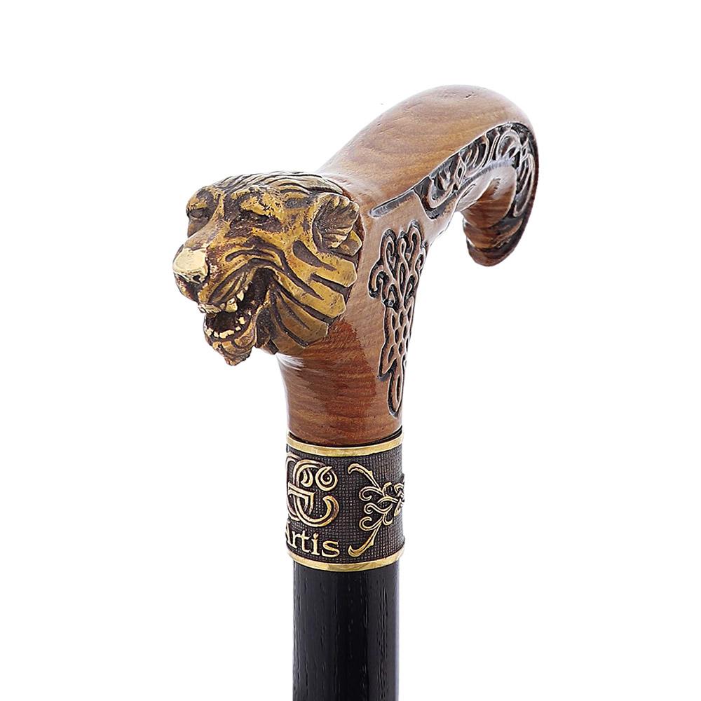 Bronze Direwolf Handcarved Celtic Art Derby Walking Cane Hand Carved Artisan - Tophatter Daily Deals