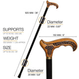 Handcarved Celtic Art : Oak Wood Cane Derby Handle Hand Carved Artisan - Tophatter Daily Deals