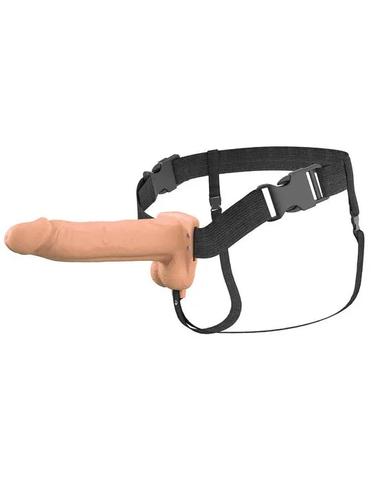 Fantasy X-Tensions Elite (Beige/Brown) – Vibrating Hollow Silicone Strap-On 8 Inch > Dildos > Strap On Harnesses - Tophatter Daily Deals