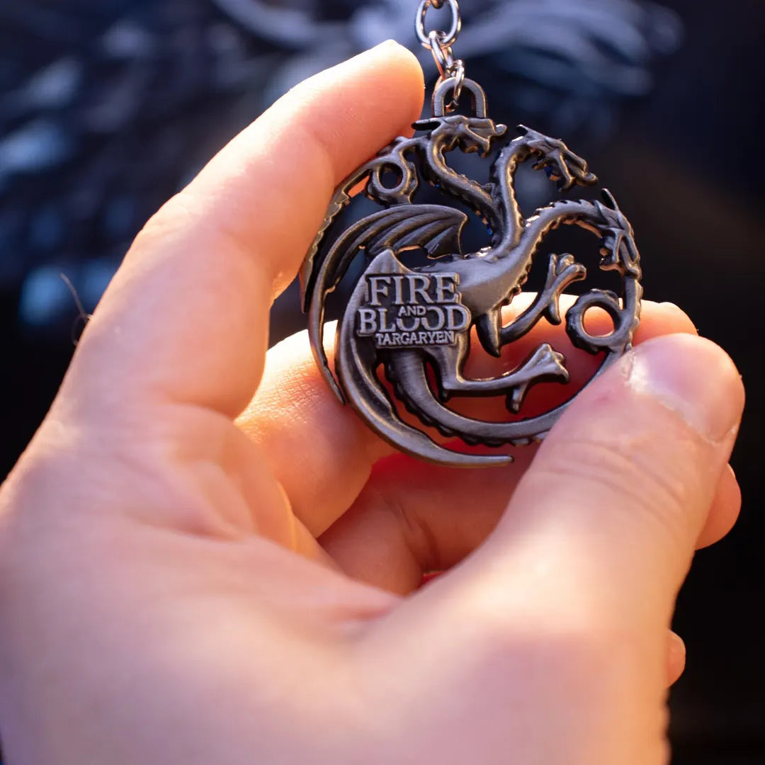 Game Of Thrones - Targaryen Sigil Keychain (Gun Metal) Keyring - Tophatter Daily Deals