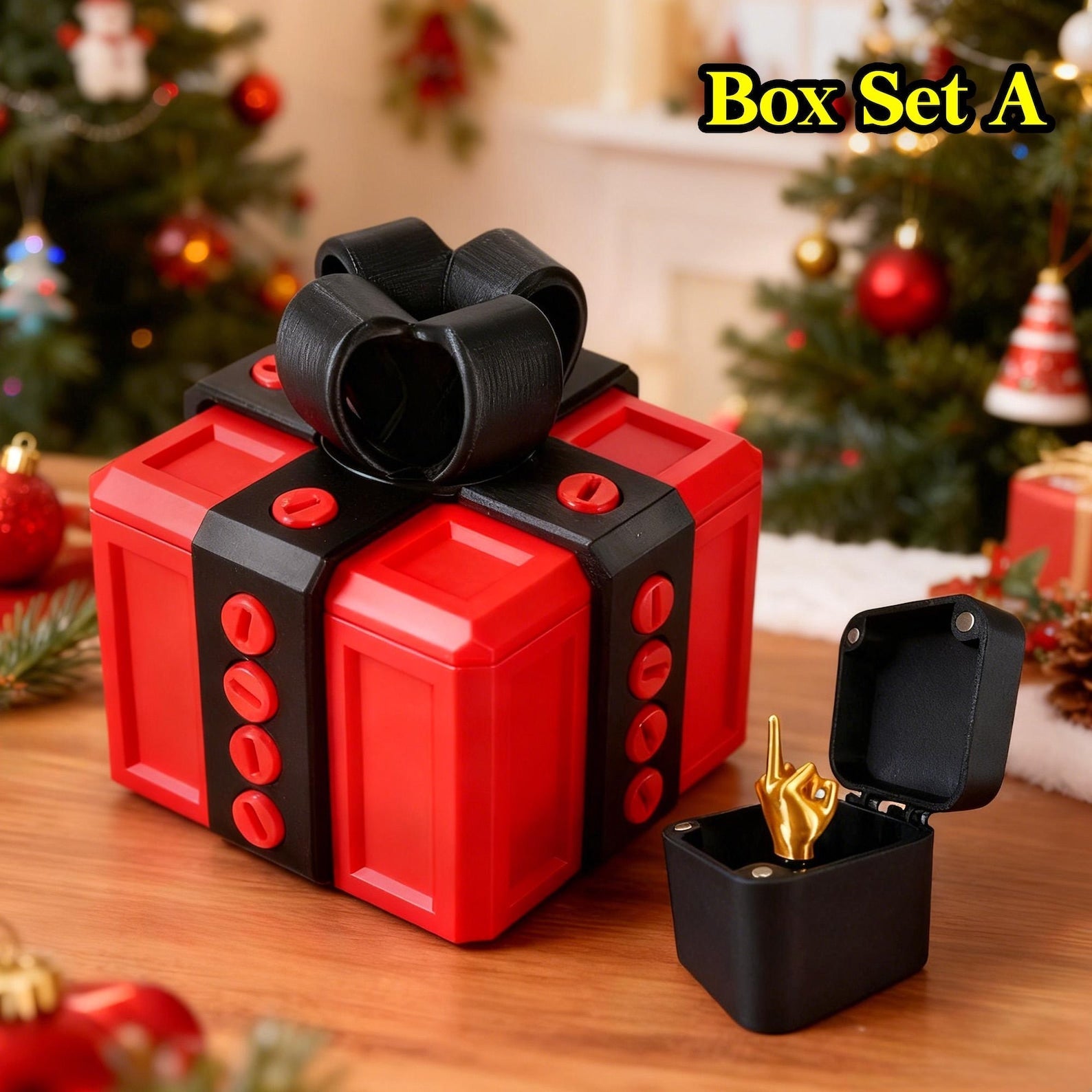 The Annoying Present with Middle Finger in A Box Gift Box with Screws Prank Surprise Pop-Up Novelty Funny Gifts for Adult Toys Box Set A 8x8x10cm - Tophatter Daily Deals