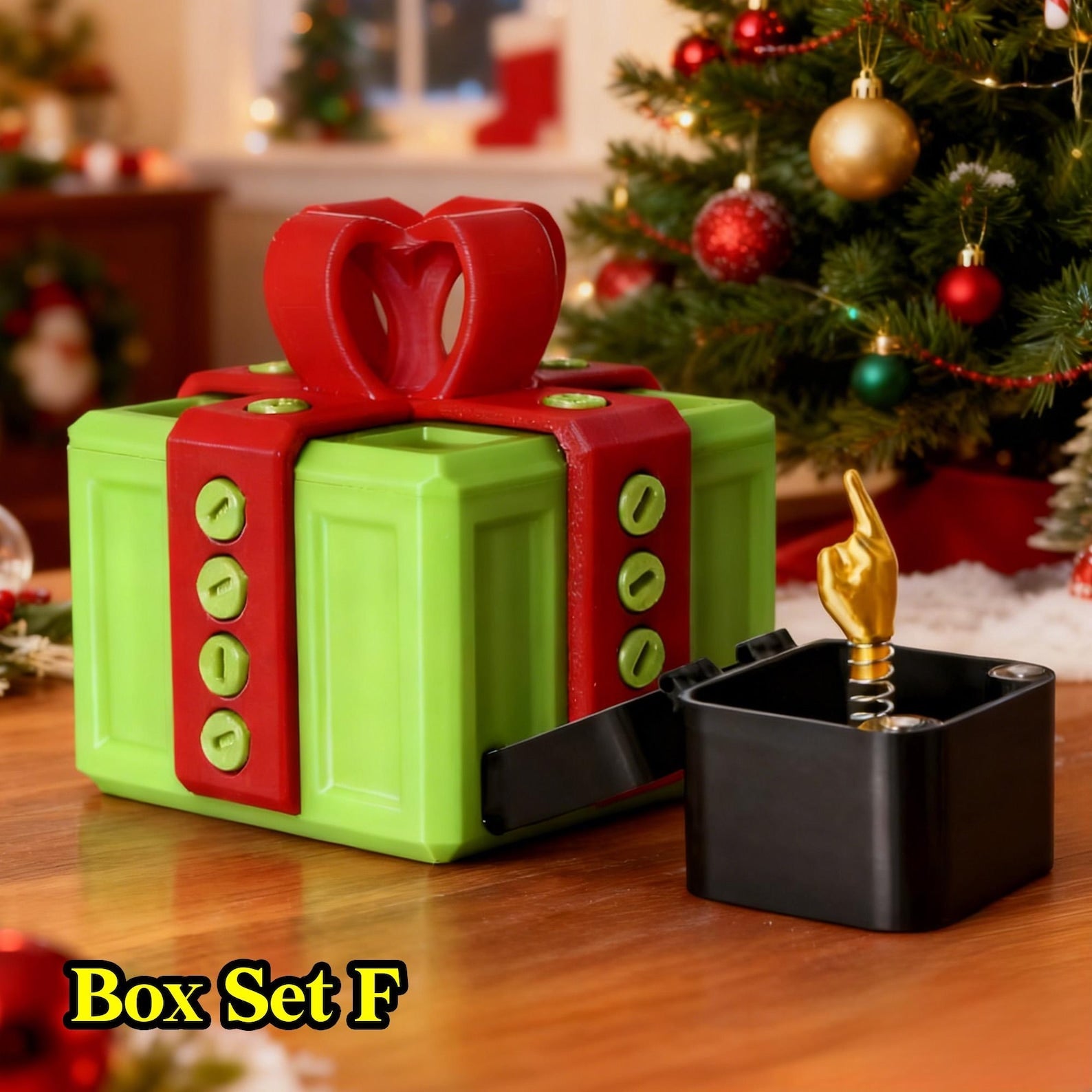 The Annoying Present with Middle Finger in A Box Gift Box with Screws Prank Surprise Pop-Up Novelty Funny Gifts for Adult Toys Box Set F 8x8x10cm - Tophatter Daily Deals