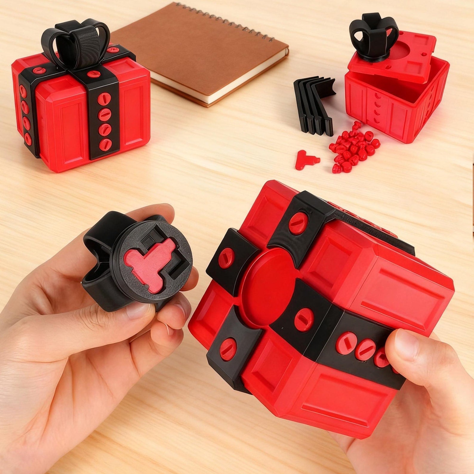 The Annoying Present with Middle Finger in A Box Gift Box with Screws Prank Surprise Pop-Up Novelty Funny Gifts for Adult Toys - Tophatter Daily Deals