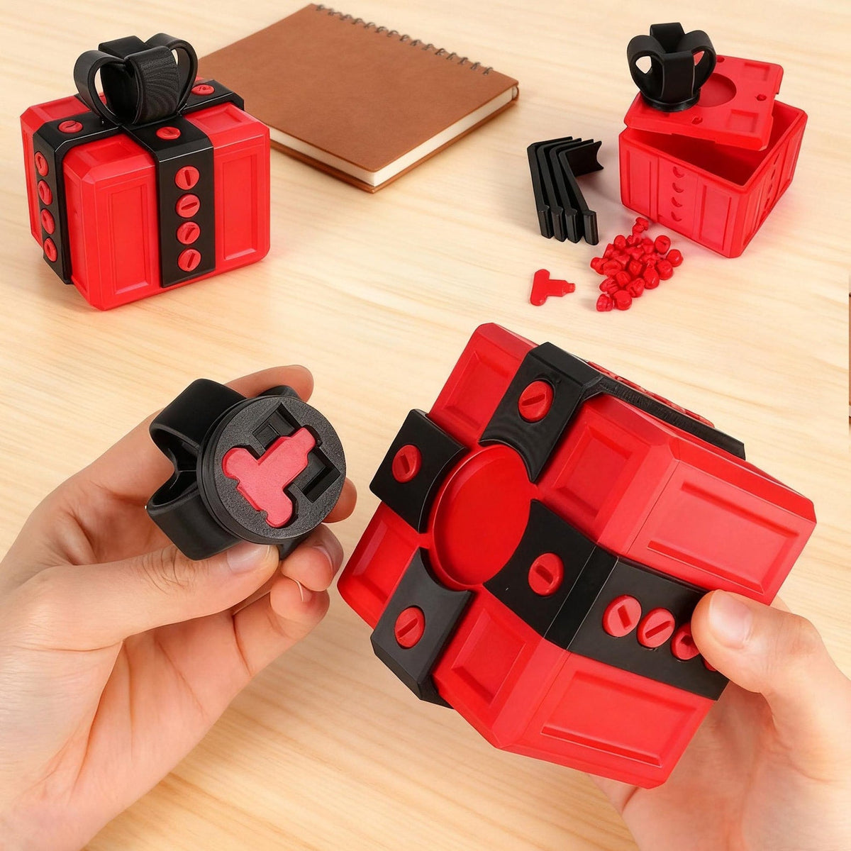 The Annoying Present with Middle Finger in A Box Gift Box with Screws Prank Surprise Pop-Up Novelty Funny Gifts for Adult Toys - Tophatter Daily Deals