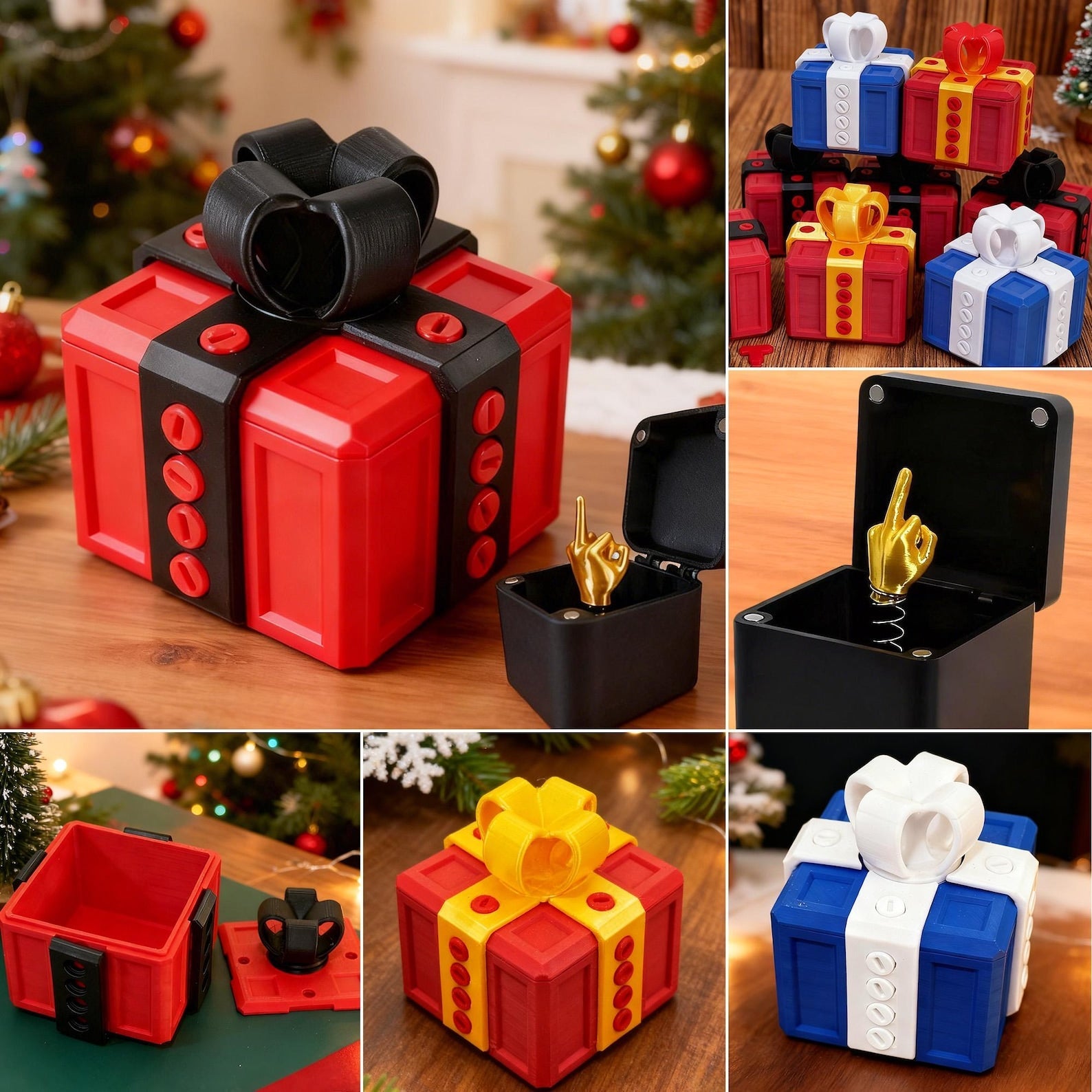 The Annoying Present with Middle Finger in A Box Gift Box with Screws Prank Surprise Pop-Up Novelty Funny Gifts for Adult Toys - Tophatter Daily Deals