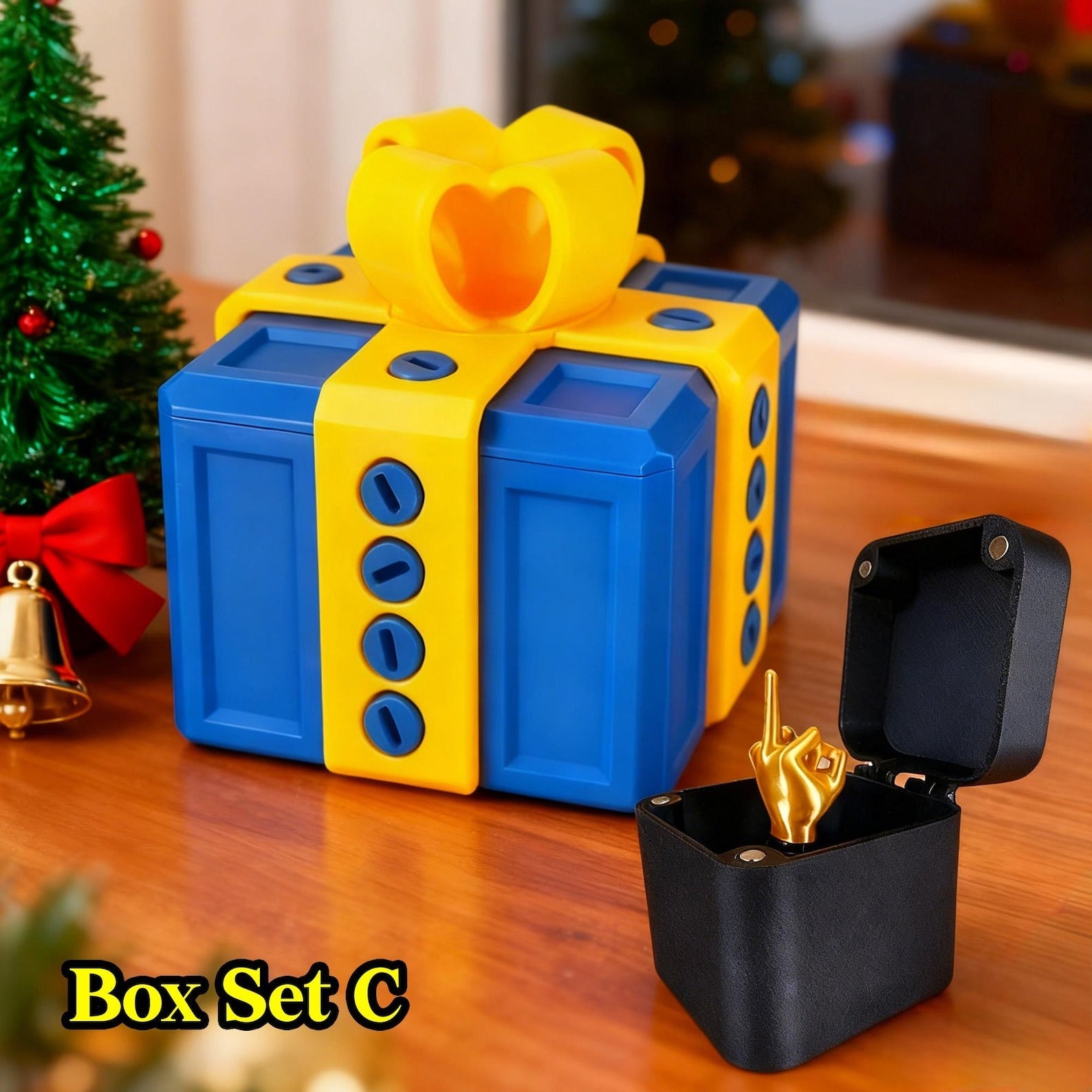 The Annoying Present with Middle Finger in A Box Gift Box with Screws Prank Surprise Pop-Up Novelty Funny Gifts for Adult Toys Box Set C 8x8x10cm - Tophatter Daily Deals
