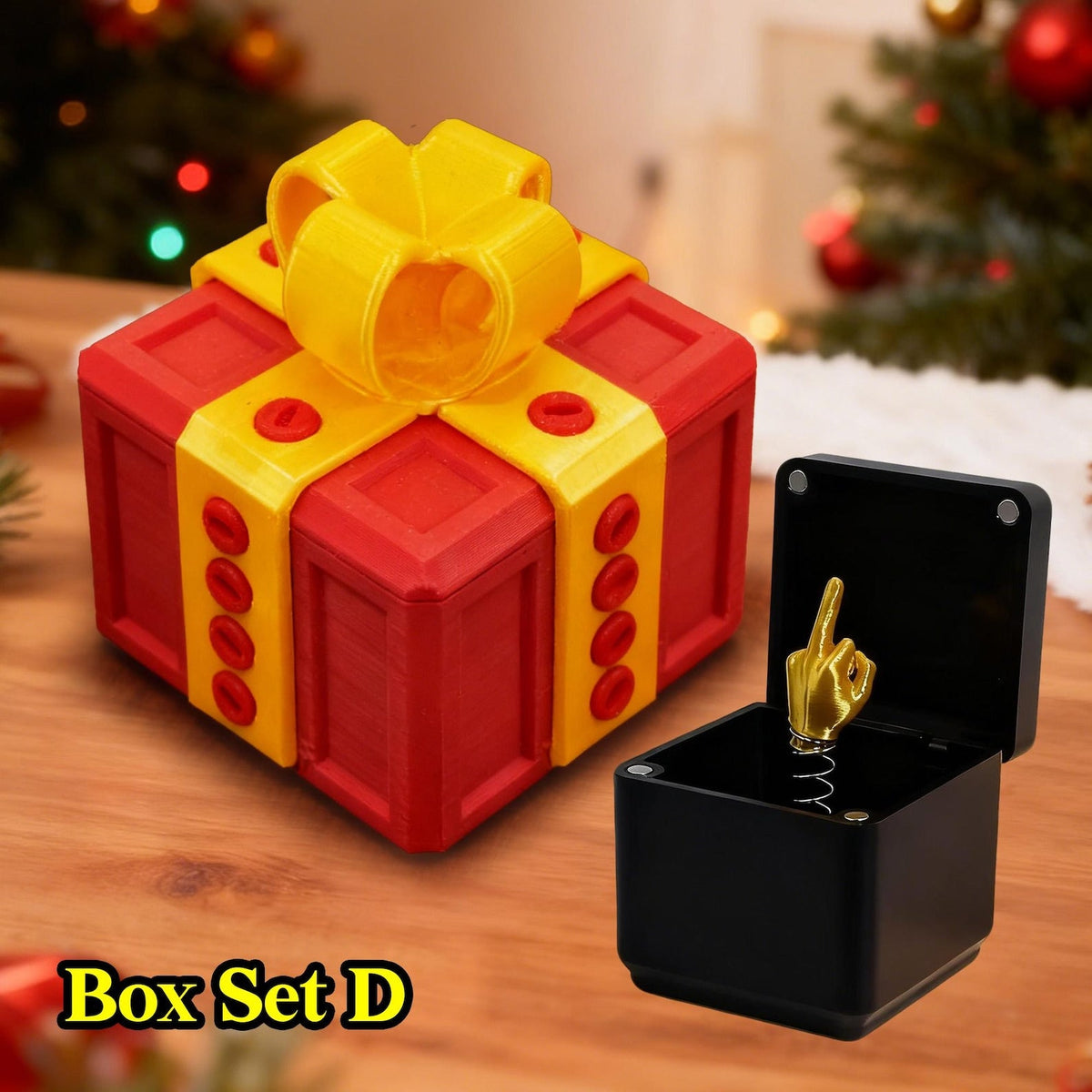 The Annoying Present with Middle Finger in A Box Gift Box with Screws Prank Surprise Pop-Up Novelty Funny Gifts for Adult Toys Box Set D 8x8x10cm - Tophatter Daily Deals
