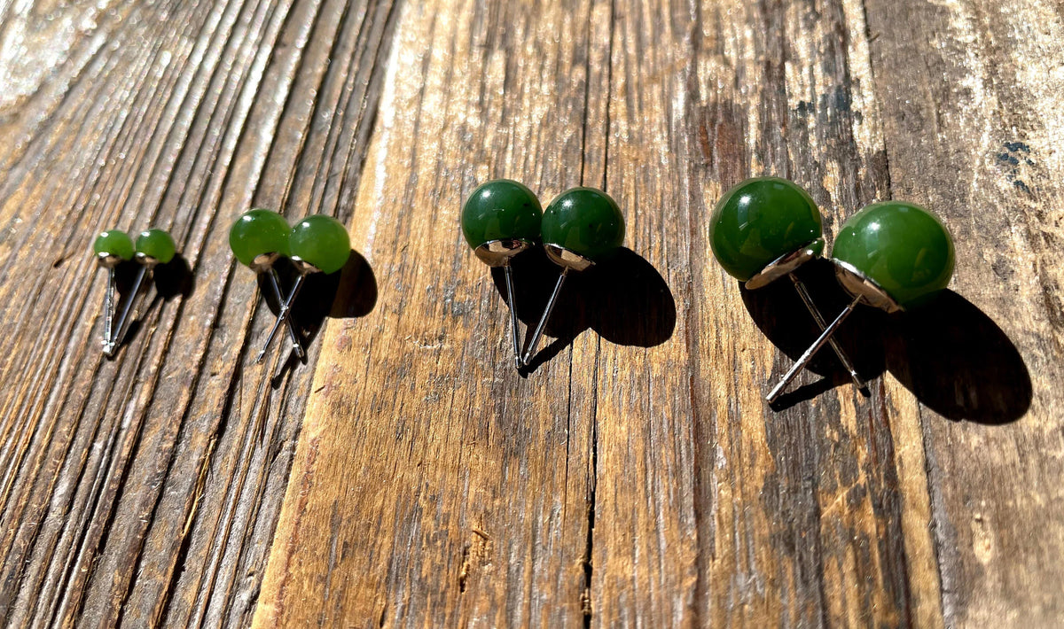 Canadian Jade Round Stud Earrings Earrings - Tophatter Daily Deals