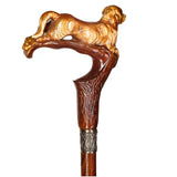Brown Labrador / Golden Retriever Dog Intricate Handcarved Cane Hand Carved Artisan - Tophatter Daily Deals