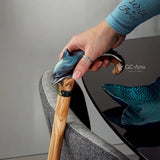 Masterpiece Hand-Carved Dolphin Painted Walking Cane Hand Carved Artisan - Tophatter Daily Deals