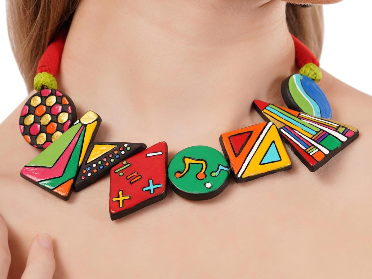 Colorful Clay Music Theme Jewelry Set Necklaces - Tophatter Daily Deals