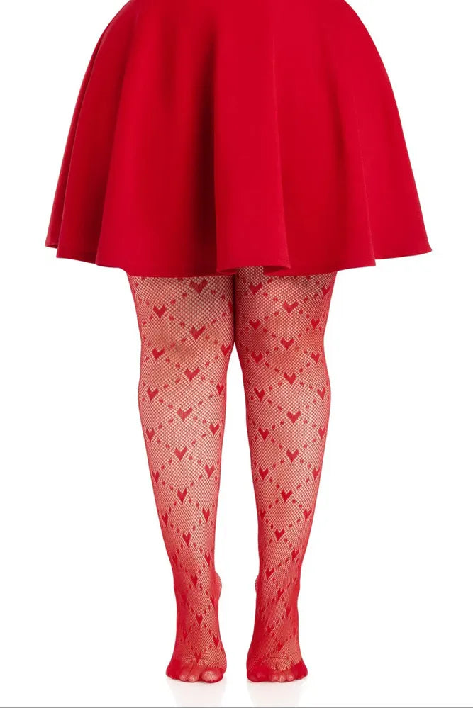 Plus Valentina Heart Net Tights – Plus Size Hosiery > Clothes > Hosiery > Pantyhose & Tights - Tophatter Daily Deals