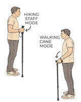 Black Adjustable Walking Hiking Staff Hiking Staffs - Tophatter Daily Deals