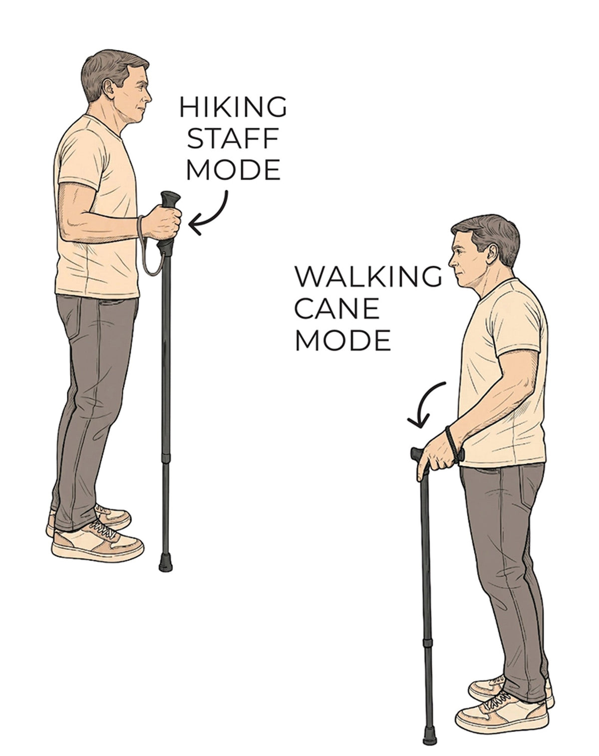 National Park Designer Adjustable Walking Hiking Staff Hiking Staffs - Tophatter Daily Deals