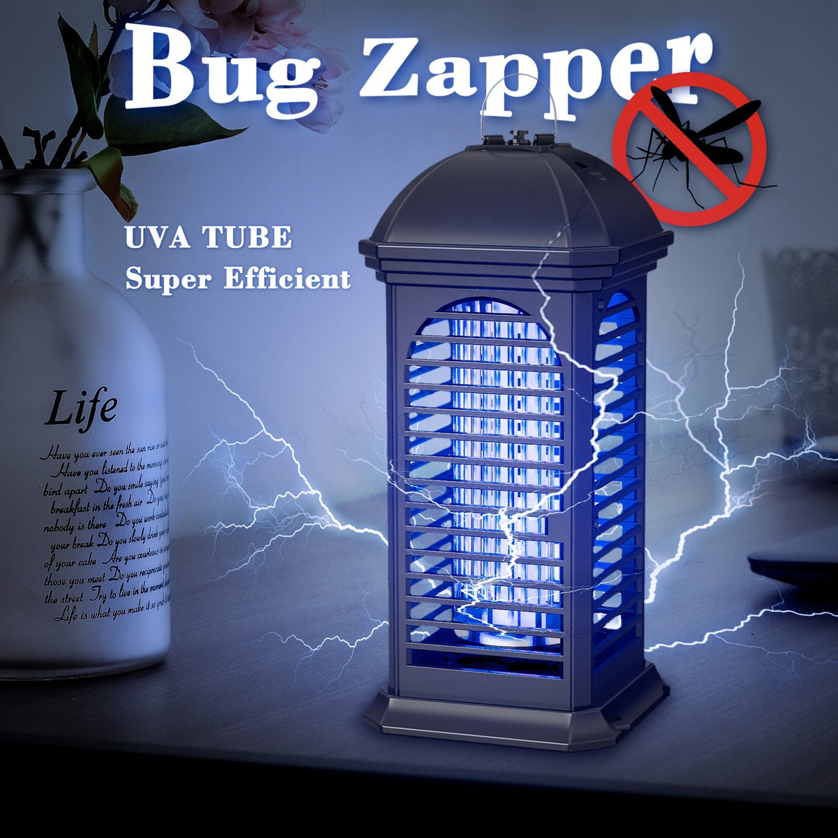 Portable Electric Bug Zapper – Indoor/Outdoor Mosquito & Fly Killer Trap Household Appliances - Tophatter Daily Deals