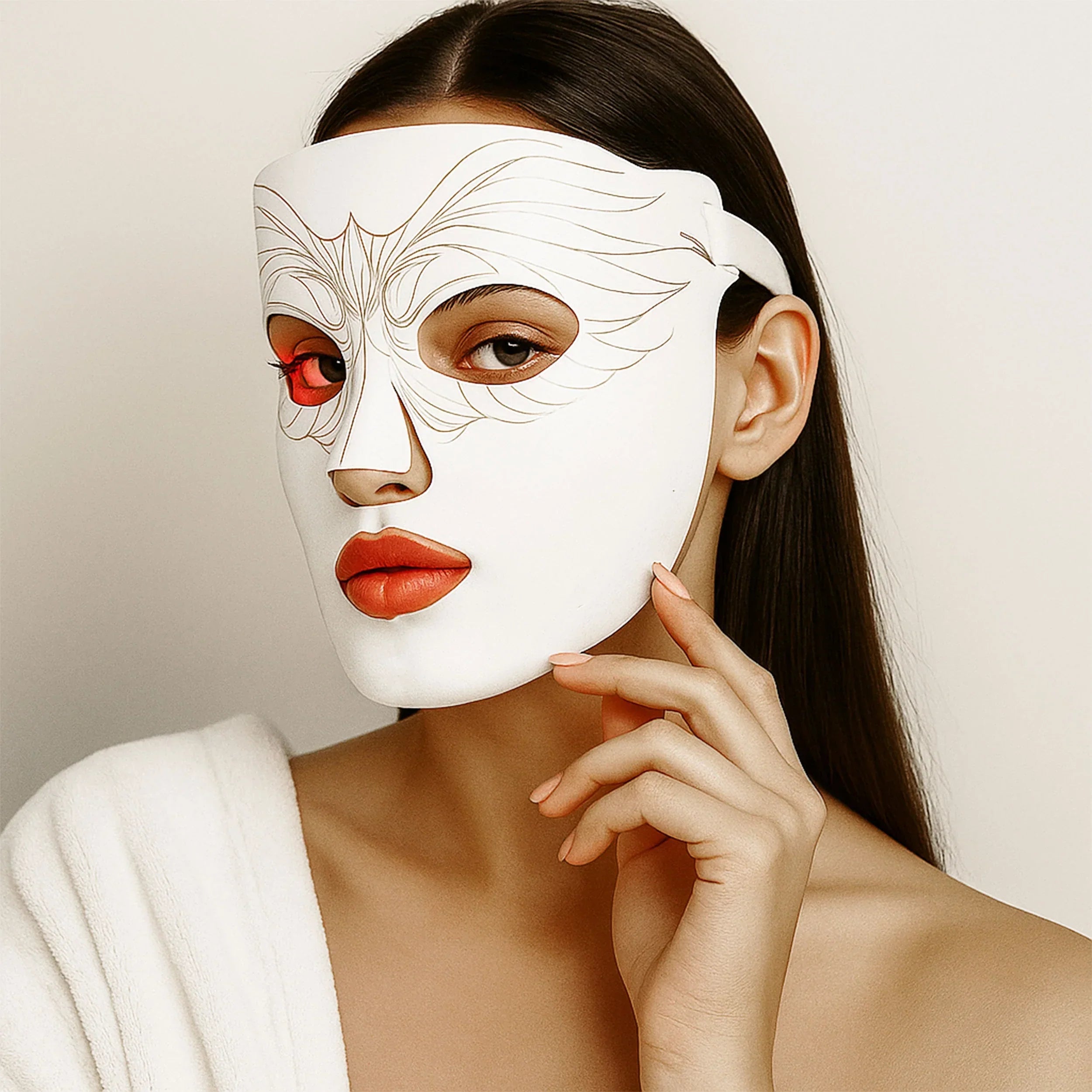 Red Light Therapy Mask Portable Anti Aging Travel 2025 White - Tophatter Daily Deals