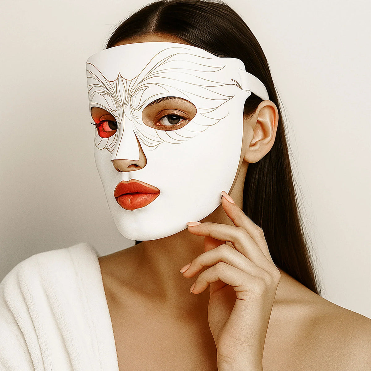 Red Light Therapy Mask Portable Anti Aging Travel 2025 White - Tophatter Daily Deals