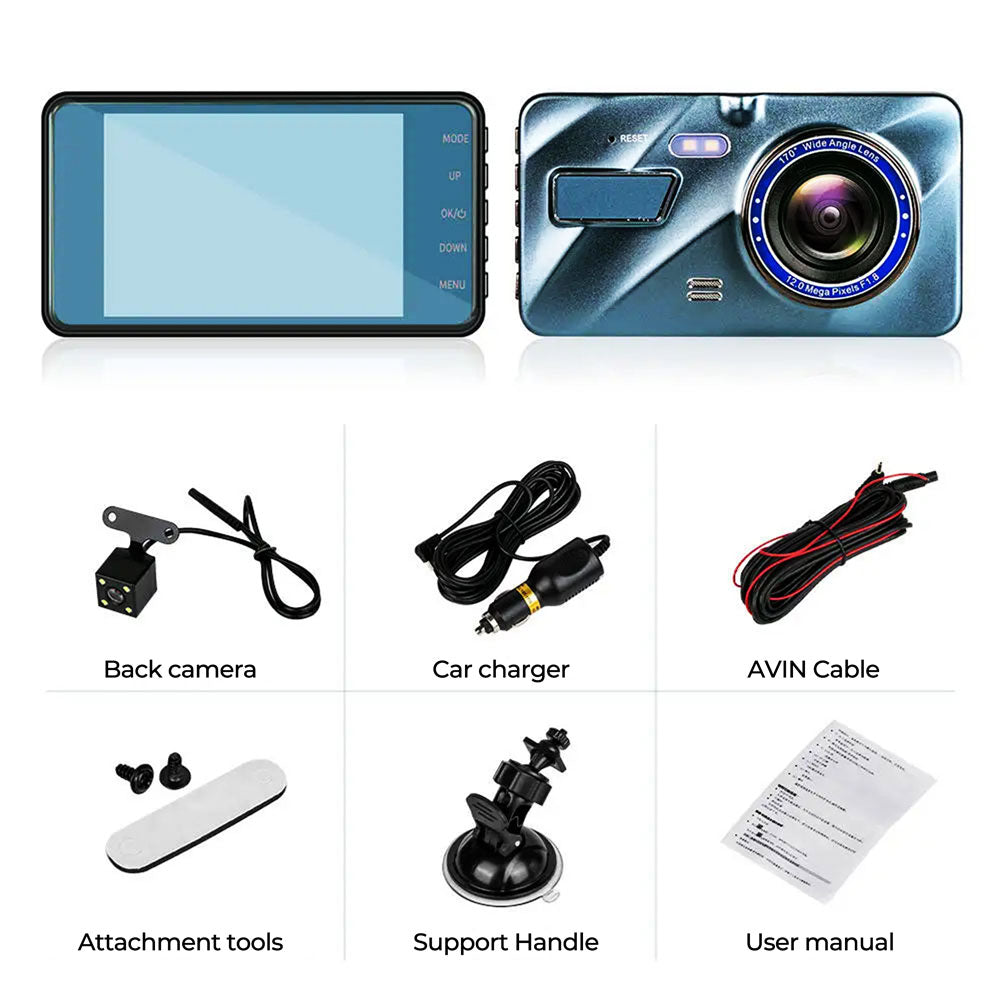 UHD Dual Dash Cam With Night Vision And Parking Monitor - Tophatter Daily Deals
