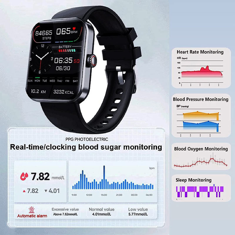 Blood Glucose Monitoring Smartwatch With Activity Tracking - Tophatter Daily Deals
