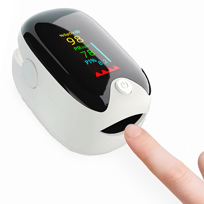 Pulse Oximeter Fingertip Noninvasive Accurate Readings White - Tophatter Daily Deals