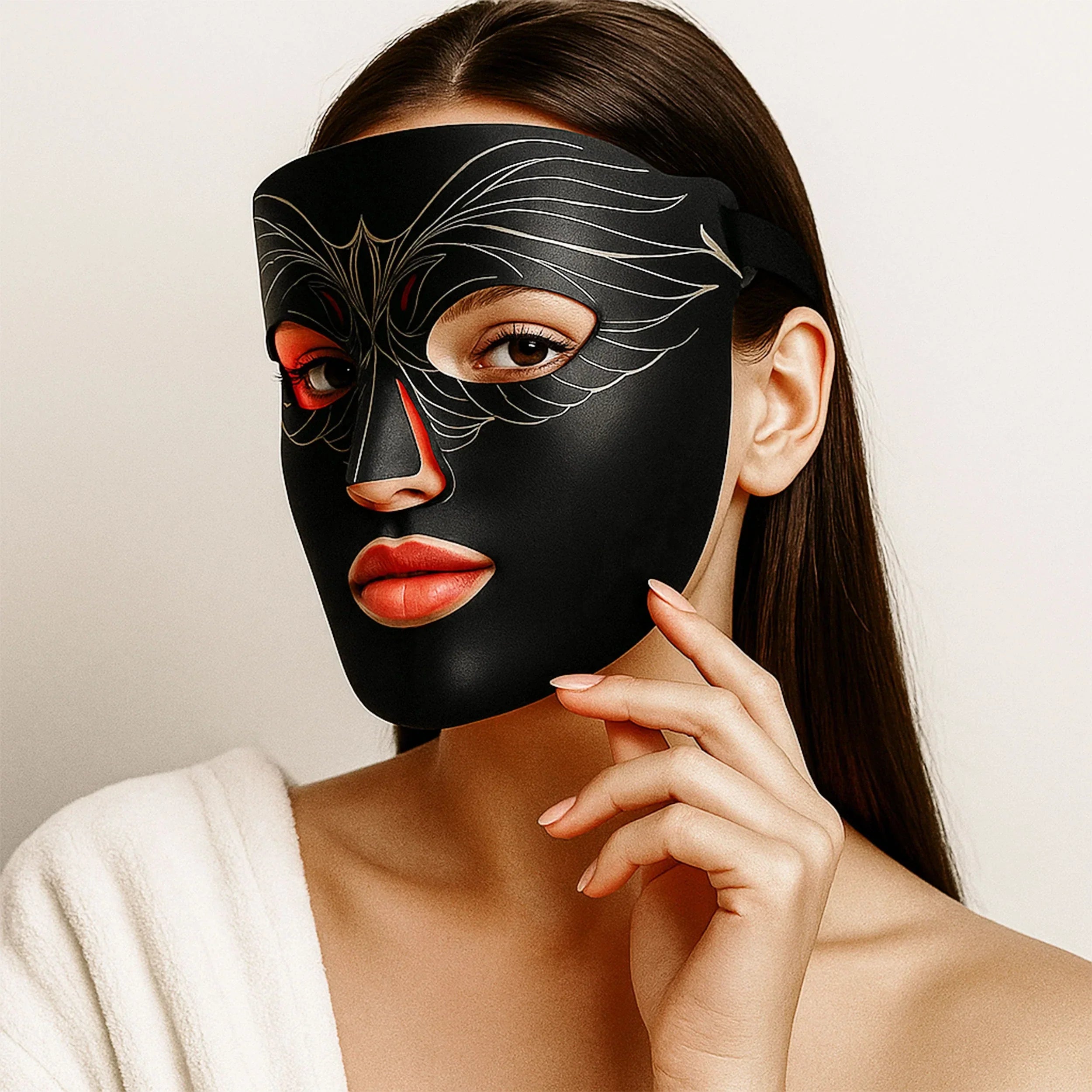 Red Light Therapy Mask Portable Anti Aging Travel 2025 Black - Tophatter Daily Deals