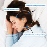Noise Cancelling Silicone Earplugs Reusable Sleep Aid - Tophatter Daily Deals