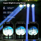 Flashlight 100K Lumens Rechargeable LED Waterproof Camping - Tophatter Daily Deals