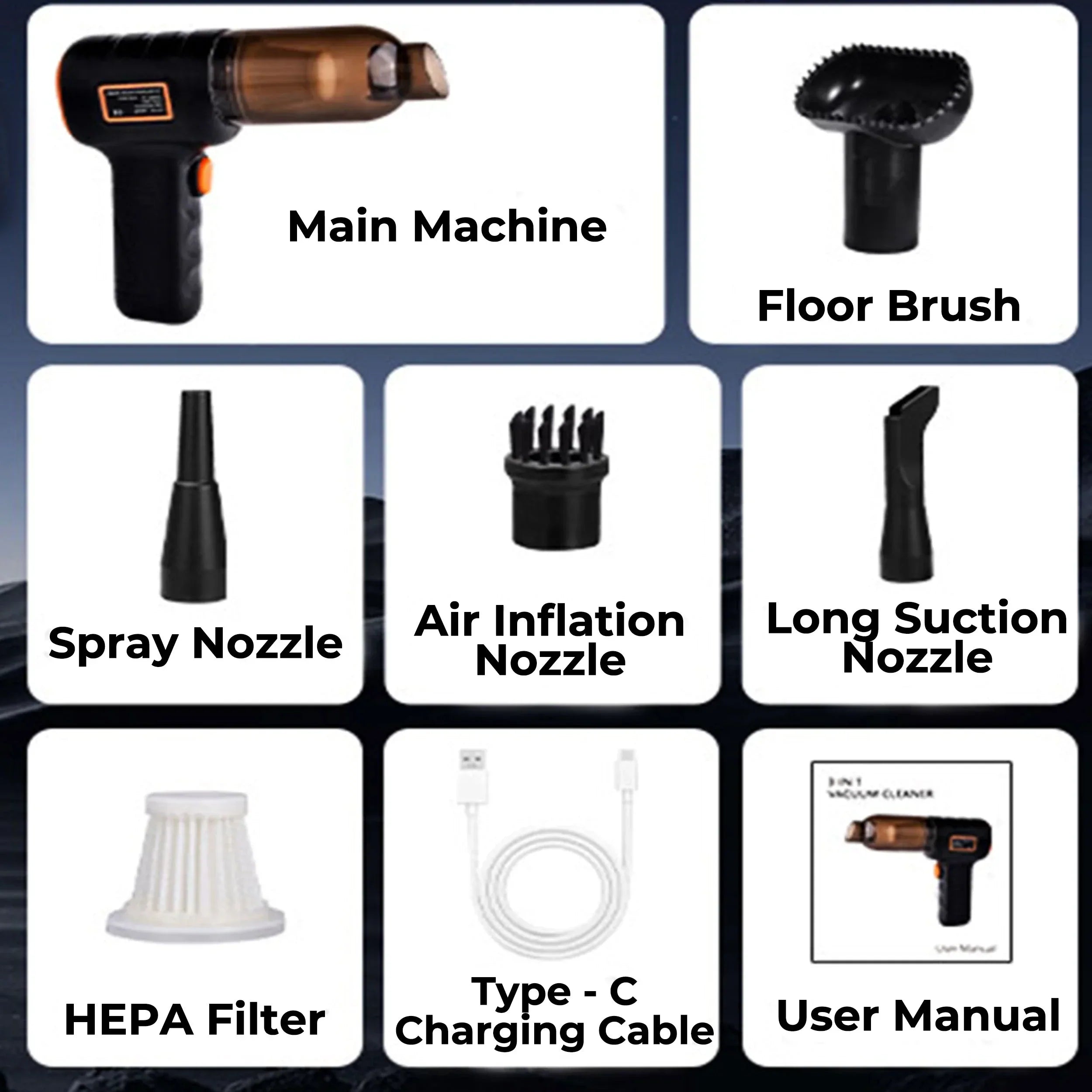 Car Vacuum Replacement Filters 3 Pack Durable HEPA Allergen - Tophatter Daily Deals