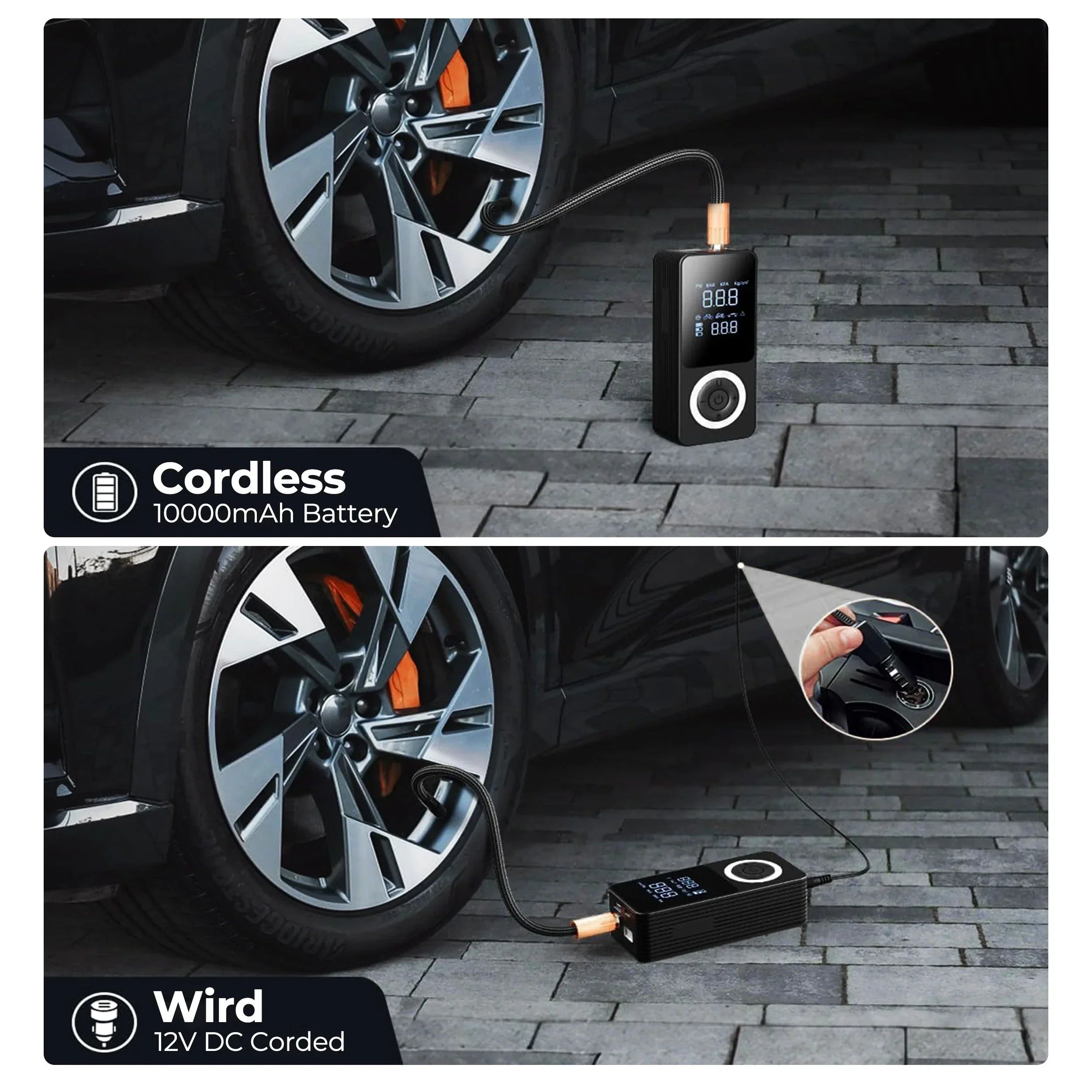 Tire Inflator Portable Digital Pump With Auto Shutoff - Tophatter Daily Deals