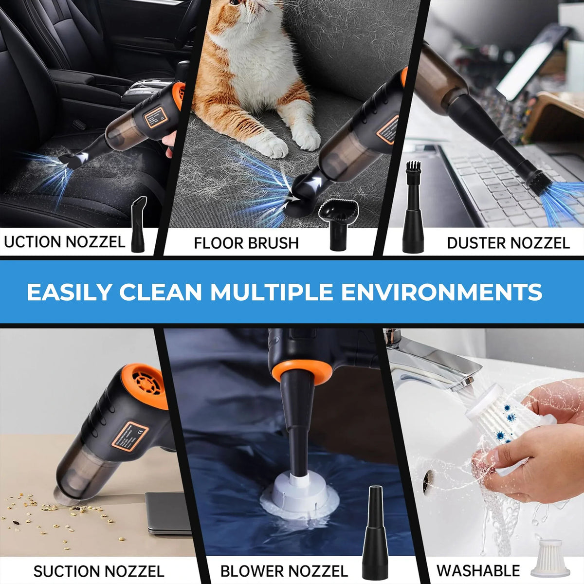 Cordless Car Vacuum Cleaner Handheld Compact Strong Suction - Tophatter Daily Deals