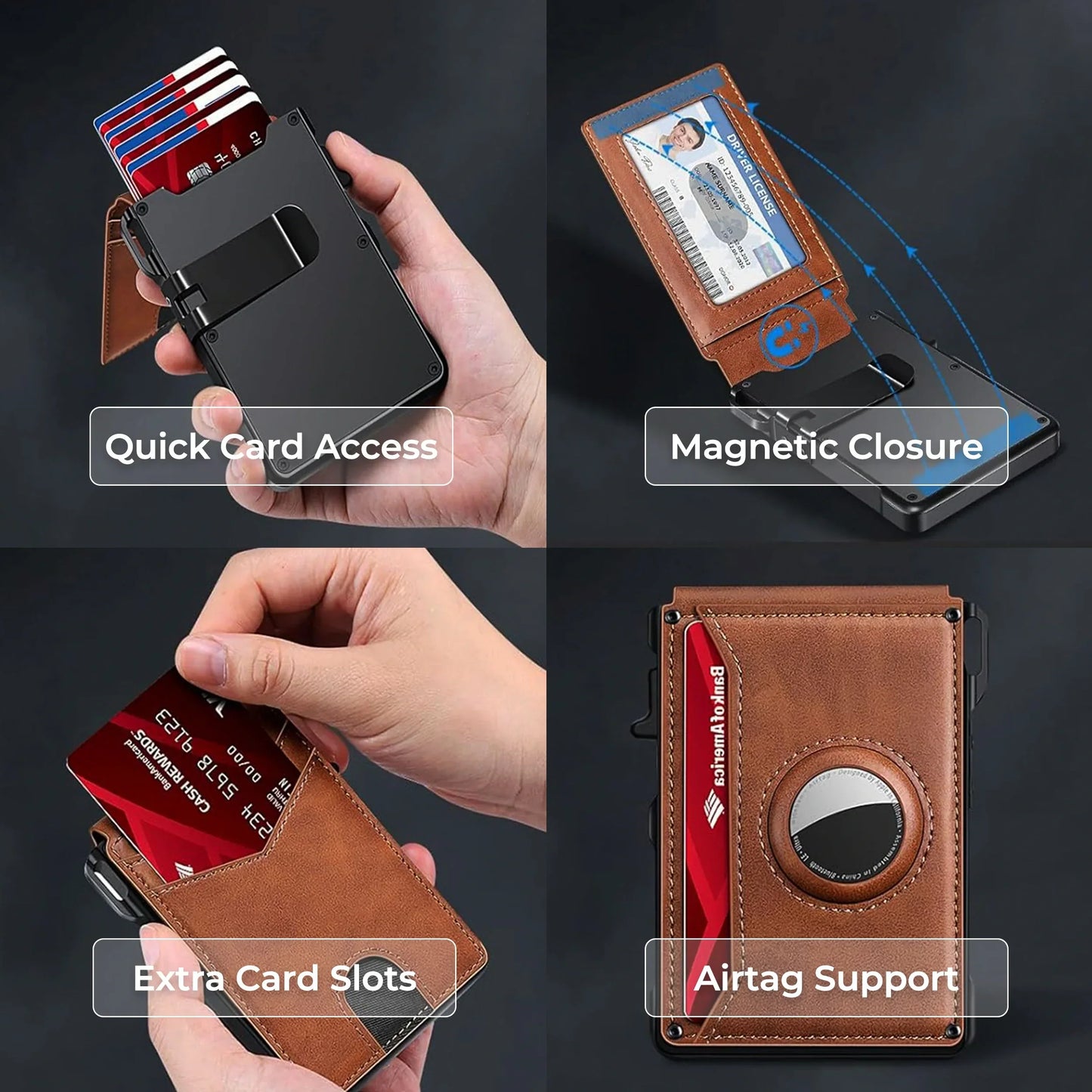 AirTag Wallet Leather Slim RFID Blocking Wallet - Tophatter Daily Deals