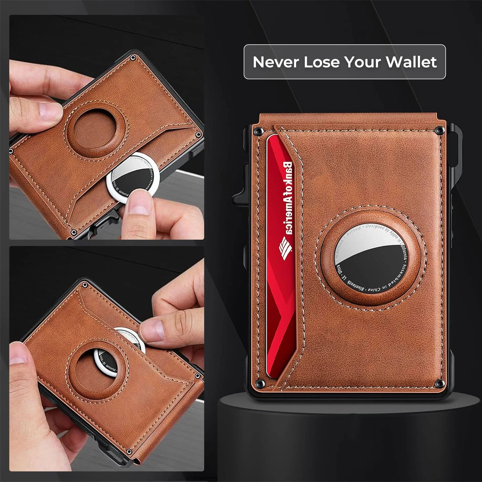AirTag Wallet Leather Slim RFID Blocking Wallet - Tophatter Daily Deals