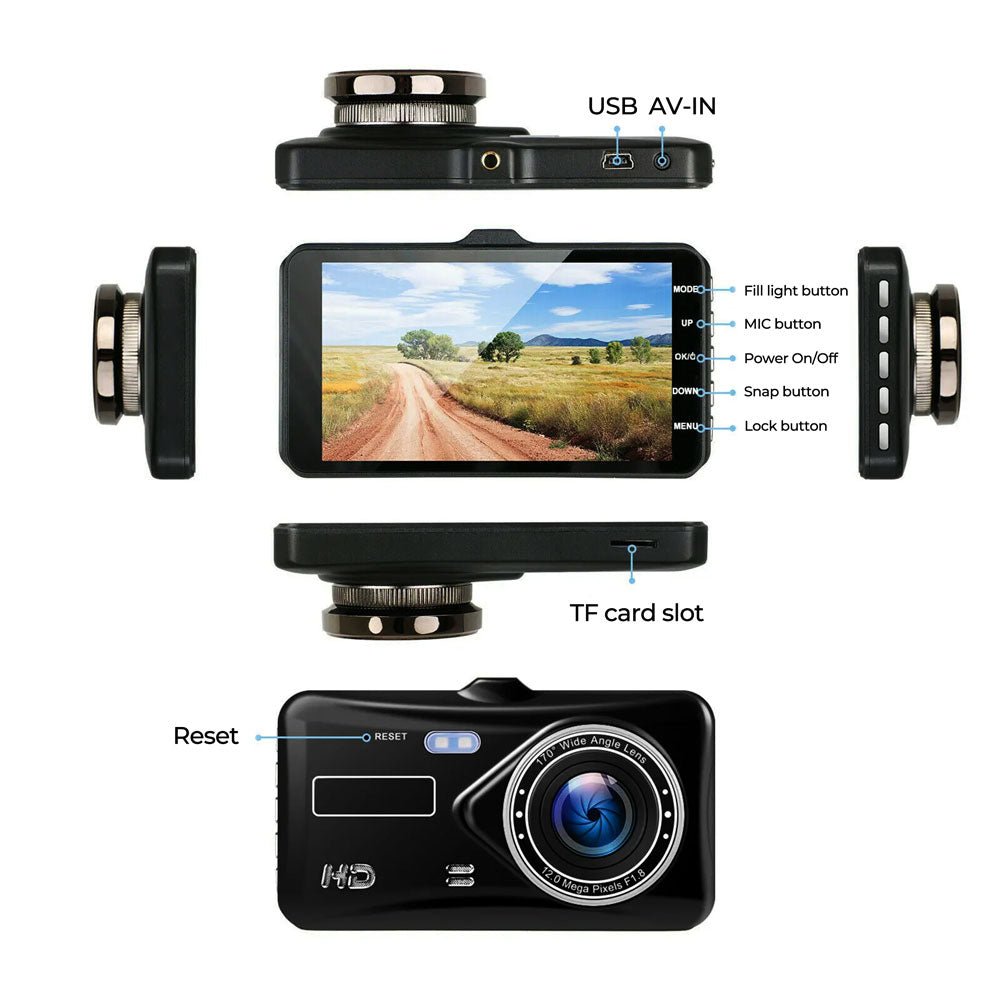 UHD Dual Dash Cam With Night Vision And Parking Monitor - Tophatter Daily Deals