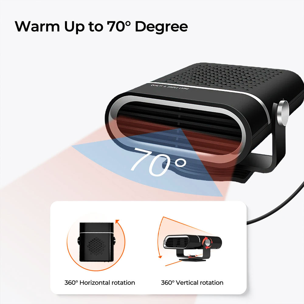 Portable Car Heater Quick Heat 30s Compact Warmth Comfort - Tophatter Daily Deals