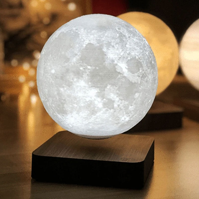 Levitating Moon Lamp Floating Night Light Cozy Home Moon - Brown Base - Tophatter Daily Deals