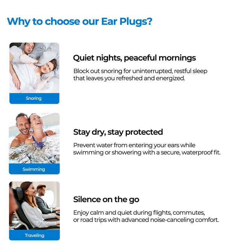 Noise Cancelling Silicone Earplugs Reusable Sleep Aid - Tophatter Daily Deals