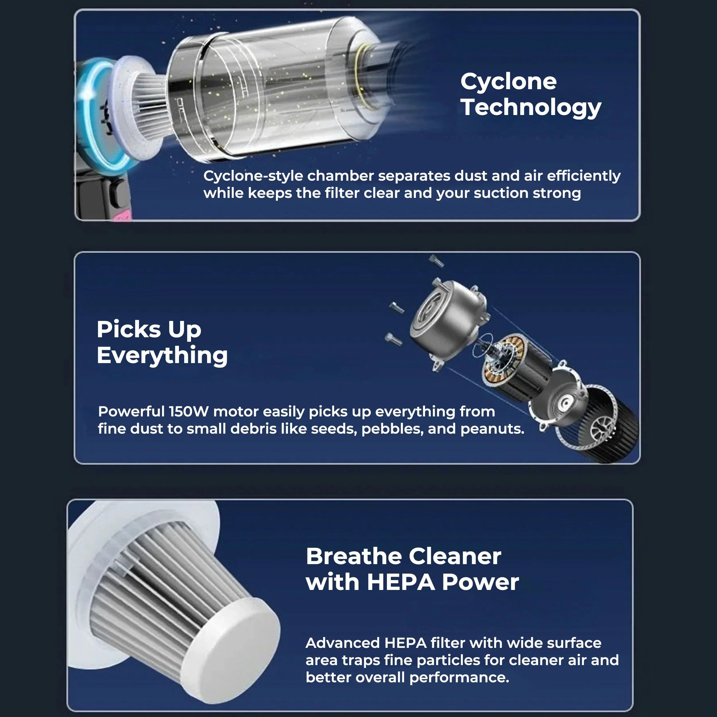 Cordless Car Vacuum Cleaner Handheld Compact Strong Suction - Tophatter Daily Deals