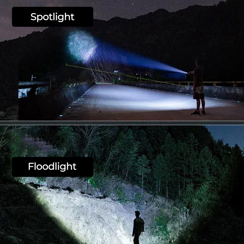 Flashlight 100K Lumens Rechargeable LED Waterproof Camping - Tophatter Daily Deals