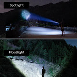 Flashlight 100K Lumens Rechargeable LED Waterproof Camping - Tophatter Daily Deals