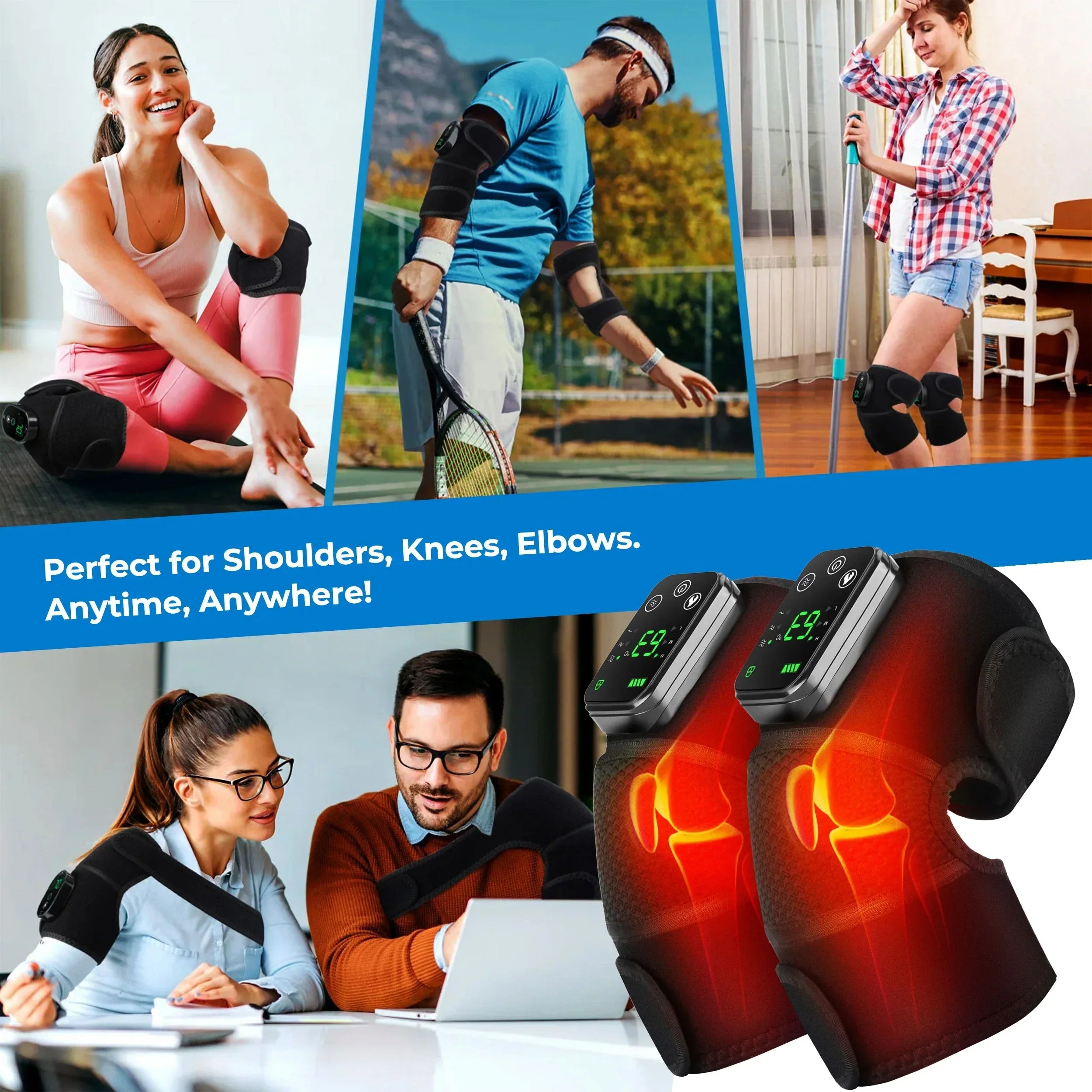 Wireless Heated Massager 3 In 1 Knee Elbow Shoulder - Tophatter Daily Deals